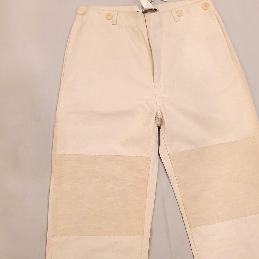NWT$895 TRE Natalie Ratabesi Missy Two Tone Linen Cotton Trousers Wide Leg Pants - Picture 11 of 16